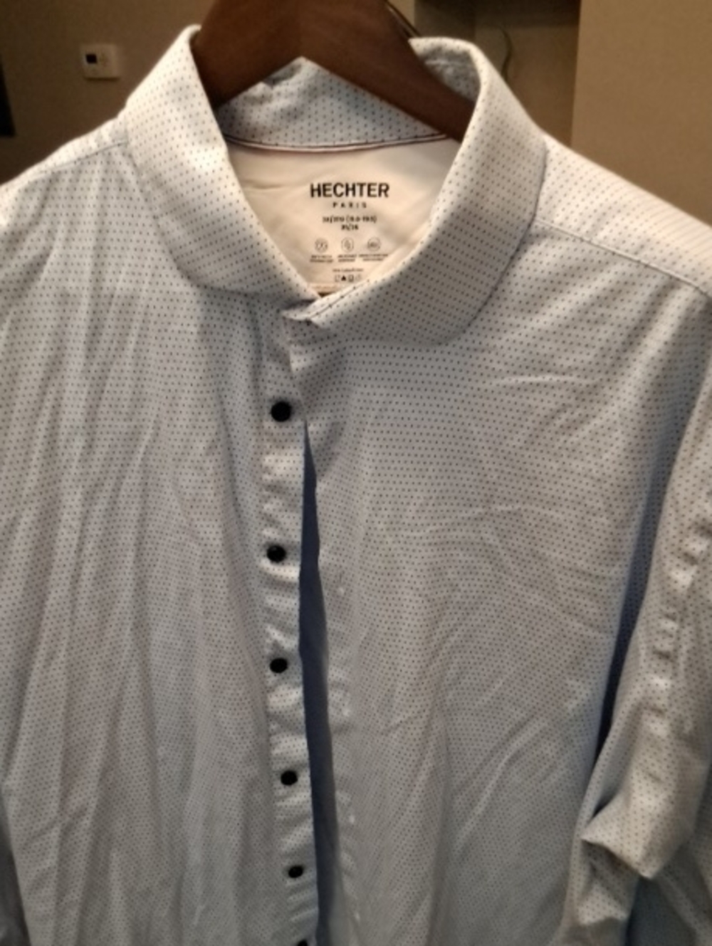 HECHTER Light Blue Men's Dress Shirt with Microdot Pattern